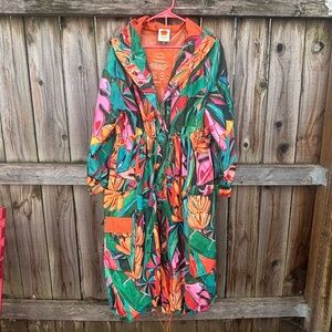 FARM RIO Green Banana Foliage Maxi Raincoat